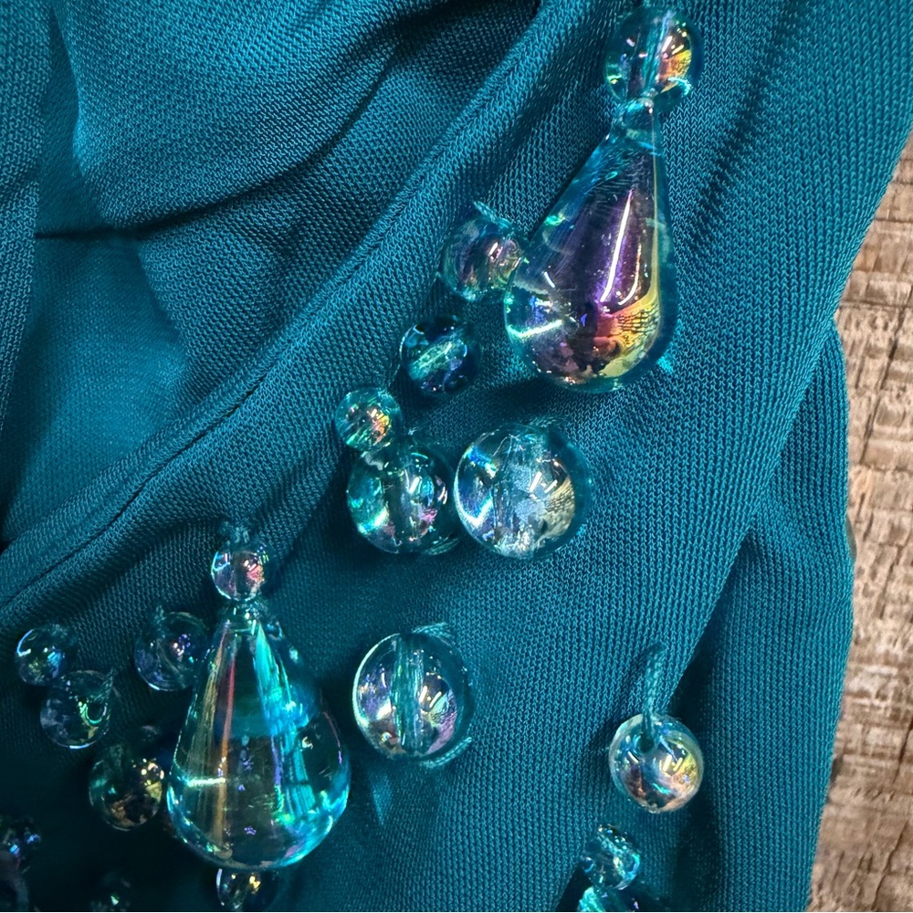 Cult Gaia Artemis Dress Seamoss Teal Embellished Mini beaded Revolve $1195 M - Picture 14 of 16